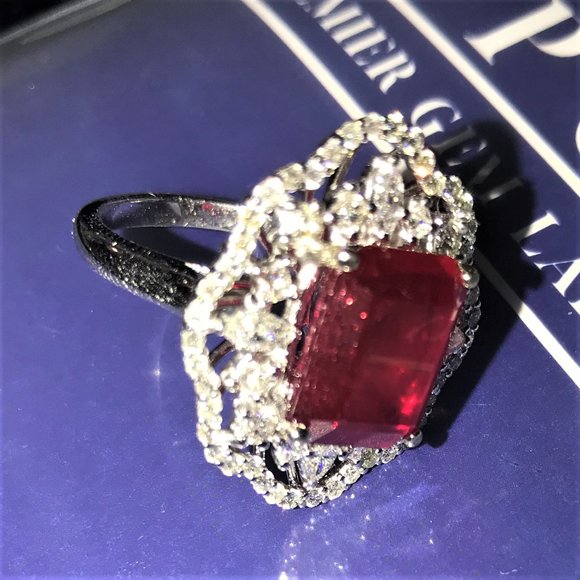 SOLD 14K Gold 9.64tcw. Ruby and Diamond Ring - Picture 12 of 17